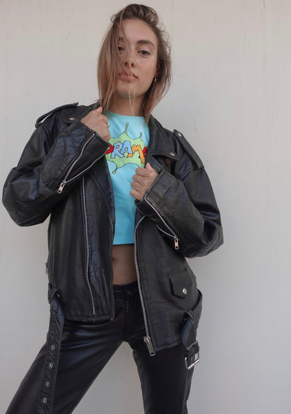 VINTAGE LEATHER BIKER JACKET