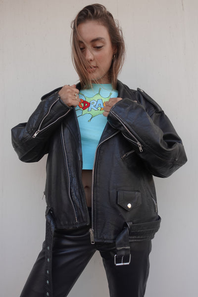 VINTAGE LEATHER BIKER JACKET