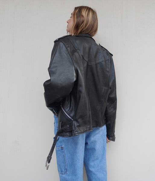 VINTAGE LEATHER BIKER JACKET