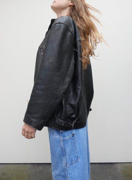 VINTAGE LEATHER BIKER JACKET