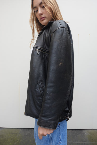 VINTAGE LEATHER BIKER JACKET