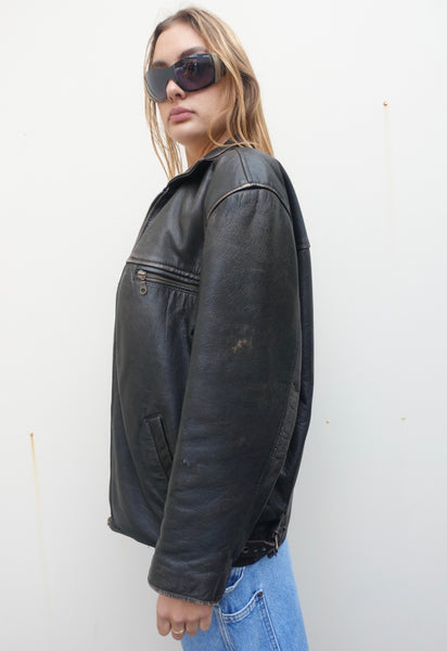 VINTAGE LEATHER BIKER JACKET