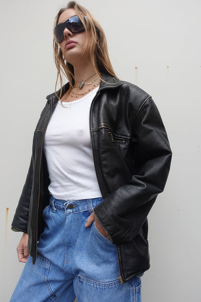 VINTAGE LEATHER BIKER JACKET
