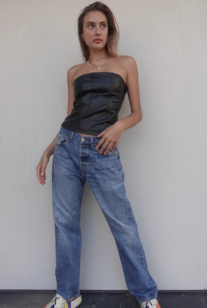 VINTAGE LEATHER BUSTIER TOP
