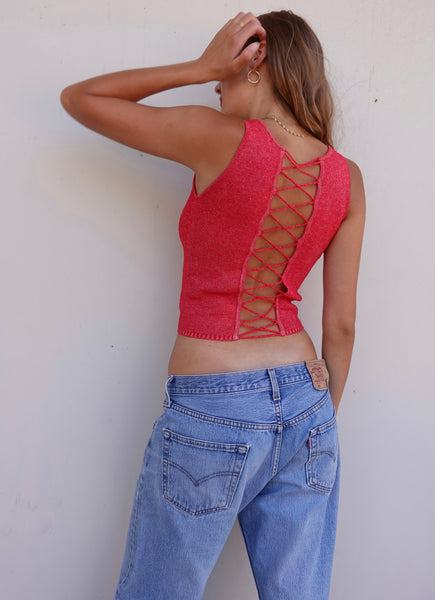 Y2K SPARKLE KNIT TANK TOP