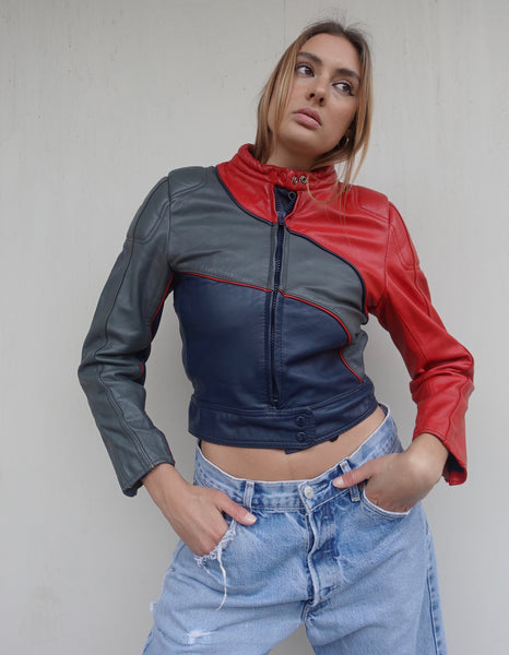 Y2K LEATHER BIKER JACKET