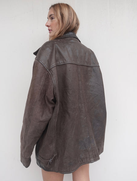 VINTAGE LEATHER BIKER JACKET