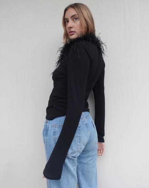 VINTAGE FEATHER KNIT CARDIGAN