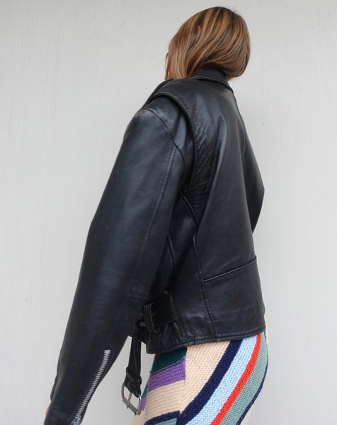 VINTAGE LEATHER BIKER JACKET