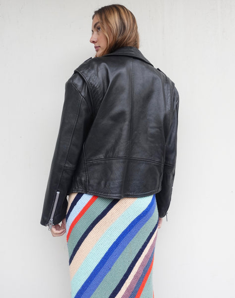VINTAGE LEATHER BIKER JACKET