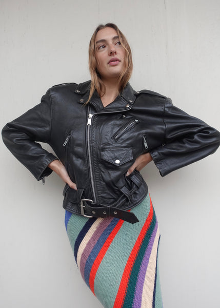 VINTAGE LEATHER BIKER JACKET