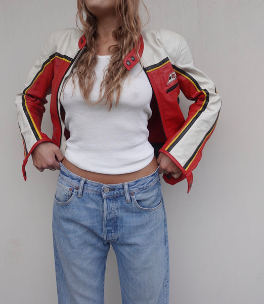 Y2K LEATHER BIKER JACKET