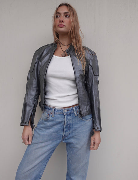 Y2K LEATHER BIKER JACKET
