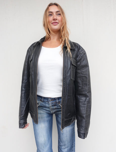 VINTAGE LEATHER BIKER JACKET