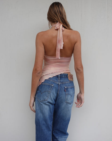 Y2K GLITTER OMBRE HALTER TOP