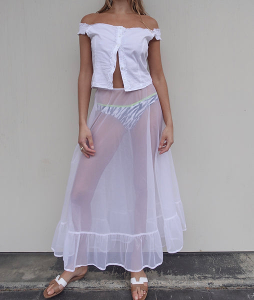 VINTAGE FRENCH SHEER MAXI SKIRT