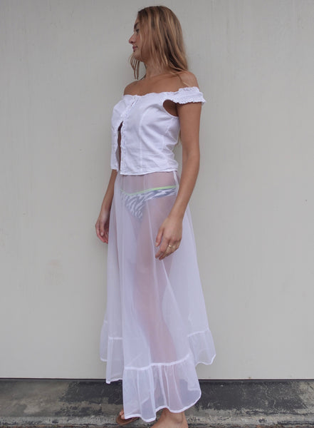 VINTAGE FRENCH SHEER MAXI SKIRT