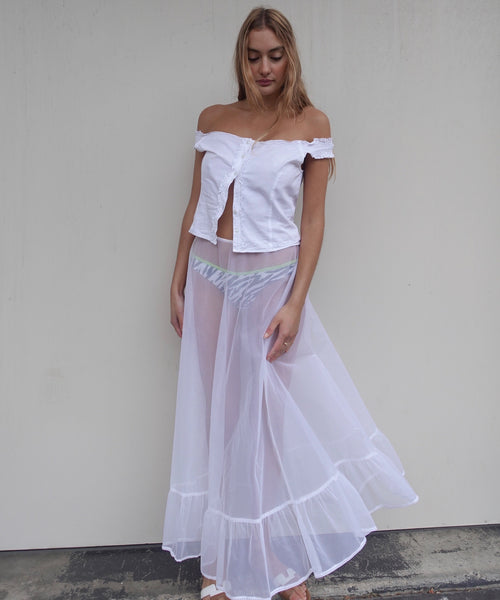 VINTAGE FRENCH SHEER MAXI SKIRT