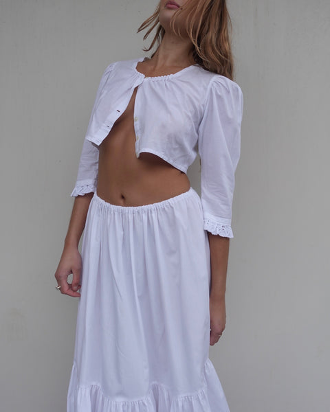 VINTAGE FRENCH COTTON LACE BLOUSE